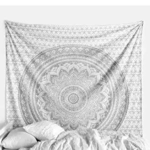 White and silver tapestry